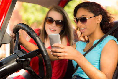 teen girls in a car